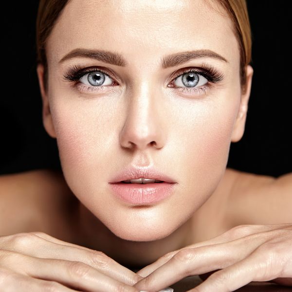 close up of womans face